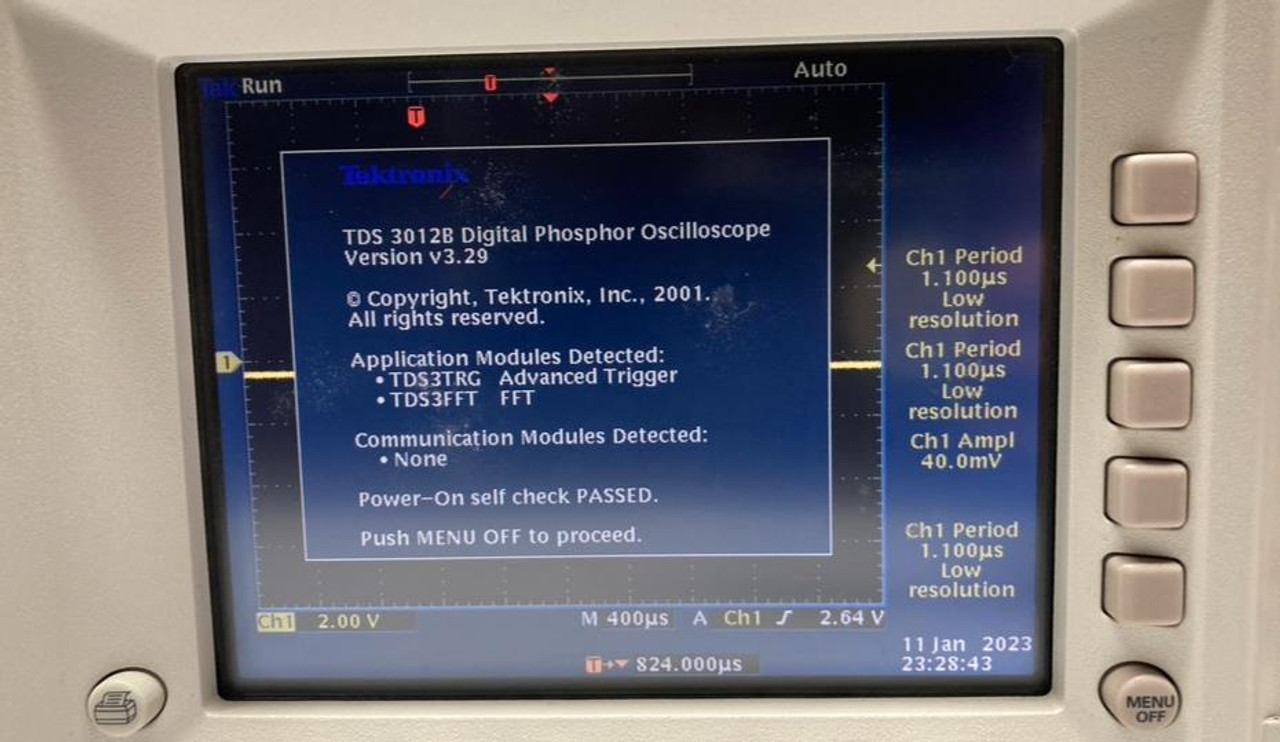 Digital Phosphor Oscilloscope TDS3012B-NV Tektronix 100MHz, 2 Channels