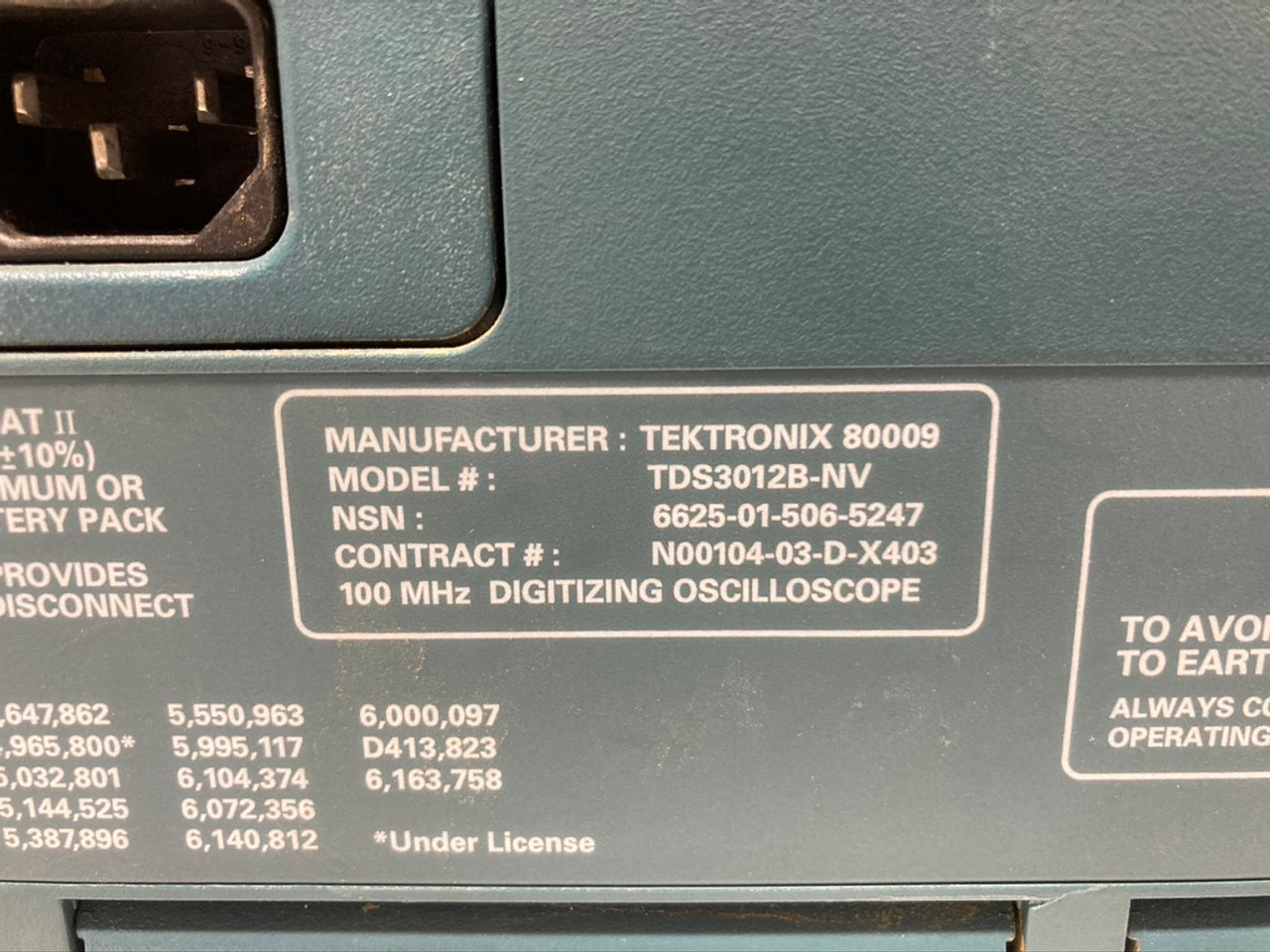 Digital Phosphor Oscilloscope TDS3012B-NV Tektronix 100MHz, 2 Channels