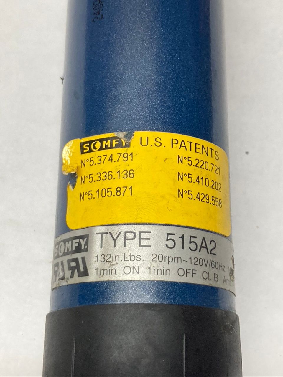 Narrow Head Tubular Motor LT50 515A2 Somfy 120V 4-Wire