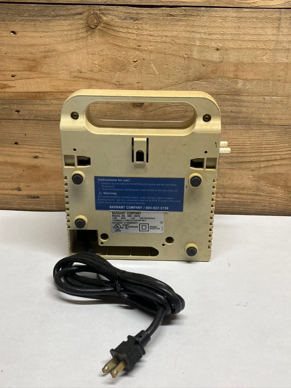 Vacuum Pressure Station Pump 400-3910 Thermo Barnant