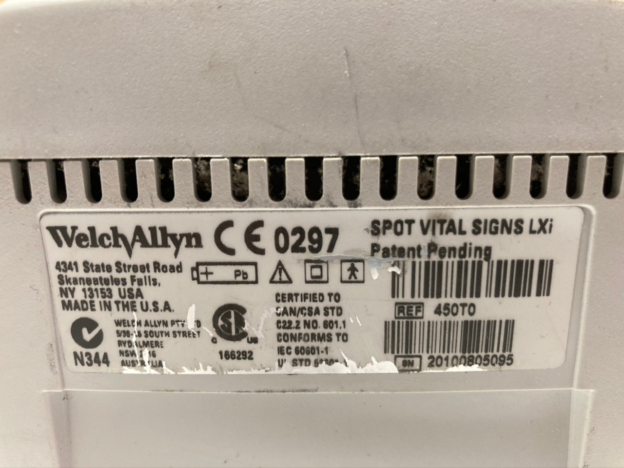 Spot Vital Signs LXi Monitor 450T0 Welch Allyn