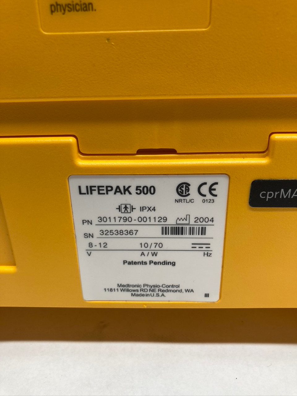 Lifepak 500 Automated External Defibrillator 3011790-001129 Physio-Control