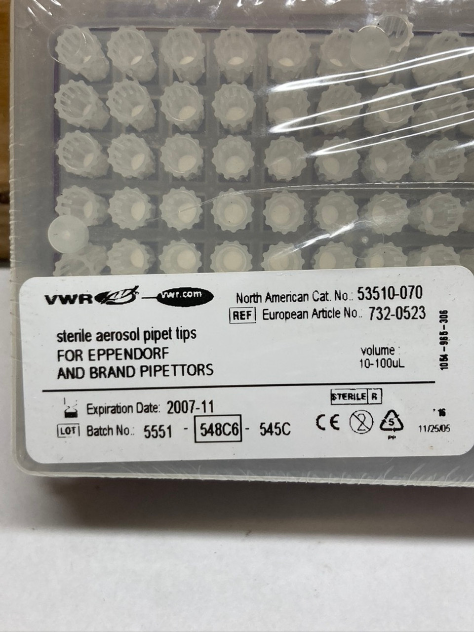 Sterile Aerosol Pipet Tips 53510-070 VWR