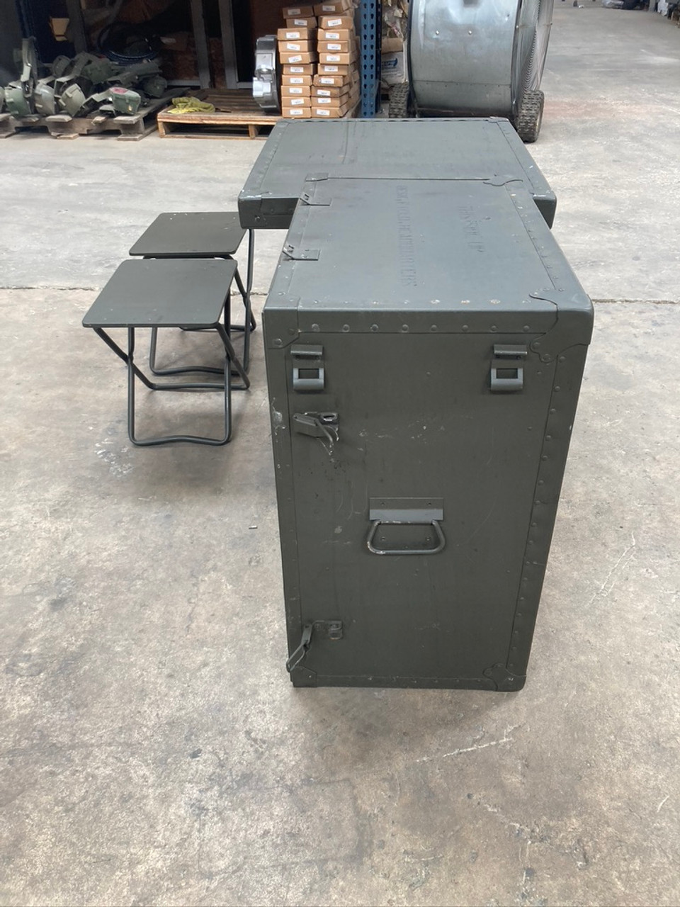 US Military Portable Officer's Field Desk Headquarters Table Trunk