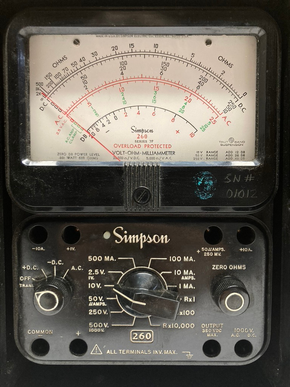 Simpson Electric 260 Series 7 Analog Volt-Ohm-Milliammeter