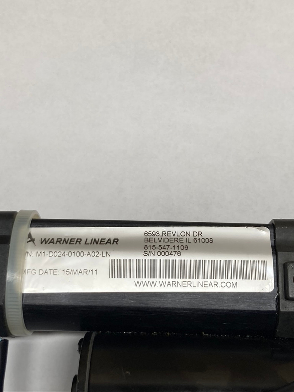 Linear Actuator M1-D024-0100-A02-LN Warner Linear M-Track 24V Light Duty 100 lbs