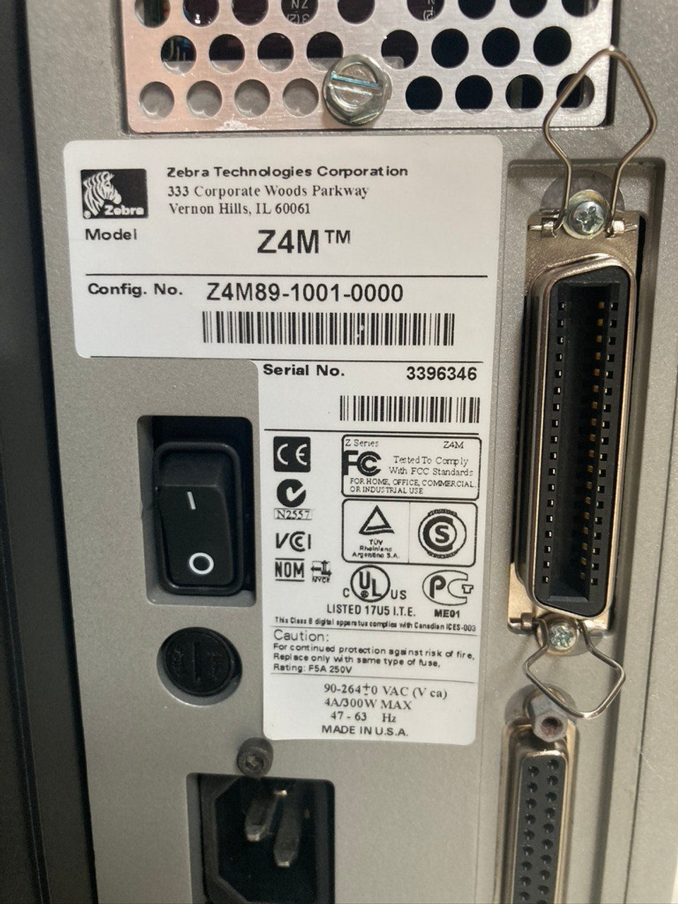 Z4M Thermal Transfer Label Printer Z4M89-1001-0000 Zebra Lot of 3