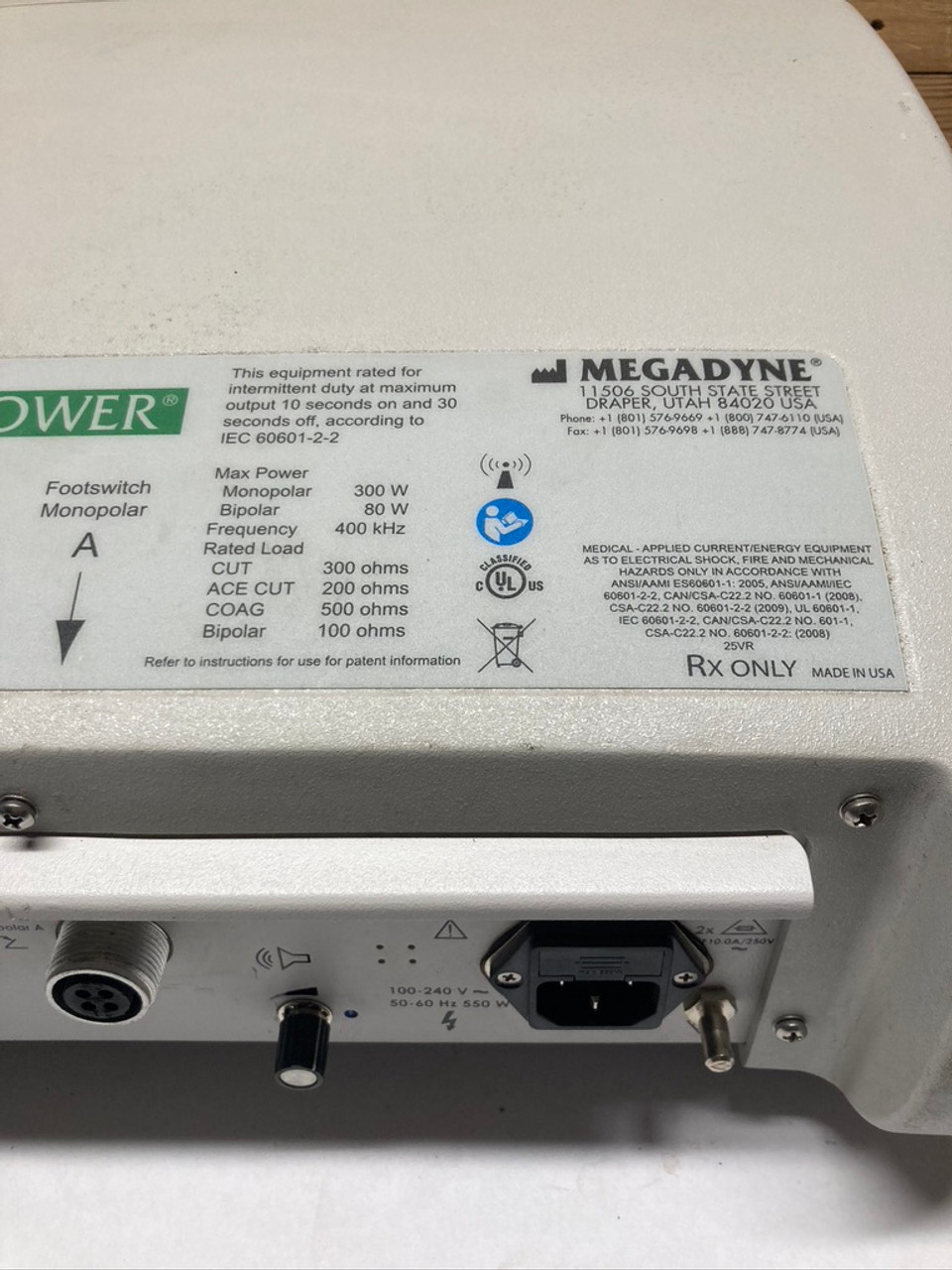 Megadyne Mega Power 1000 Electrosurgical Unit