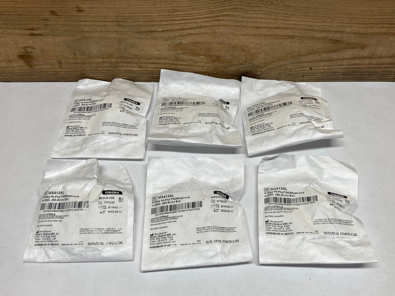 3-Way Hi-Flo Stopcock MX412SL Smiths Medical Lot of 6