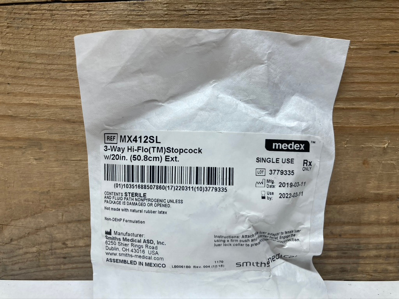 3-Way Hi-Flo Stopcock MX412SL Smiths Medical Lot of 6