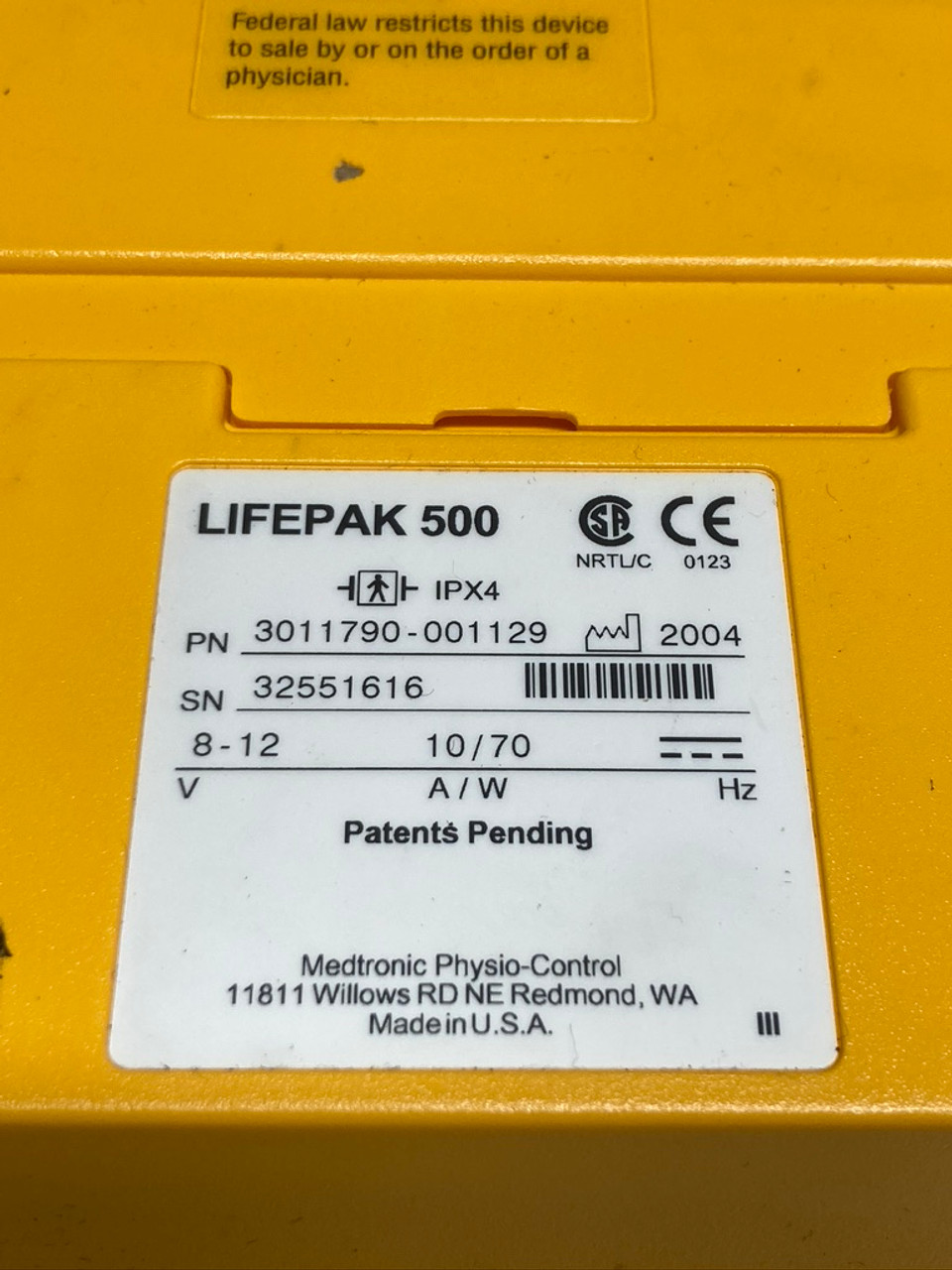 Medtronic Lifepak 3011790-001129 Automated External Defibrillator