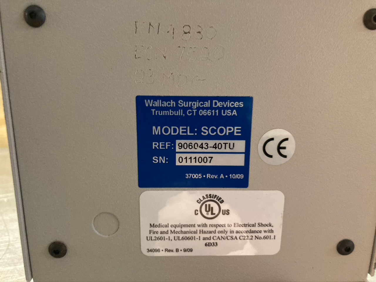 Zoomscope With Trulight 906043-40TU Wallach Surgical Devices SN 0111007