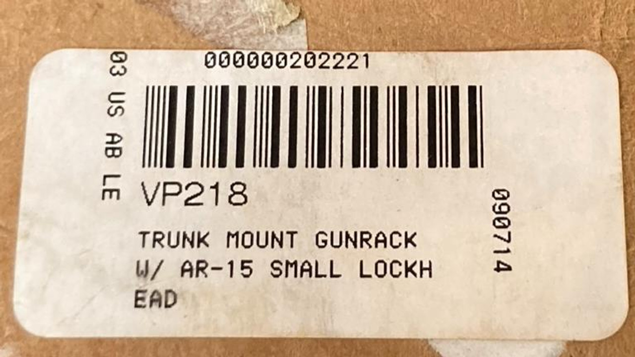 Trunk Vehicle Mount Gun Rack VP218-AR15 Tufloc Colt AR15
