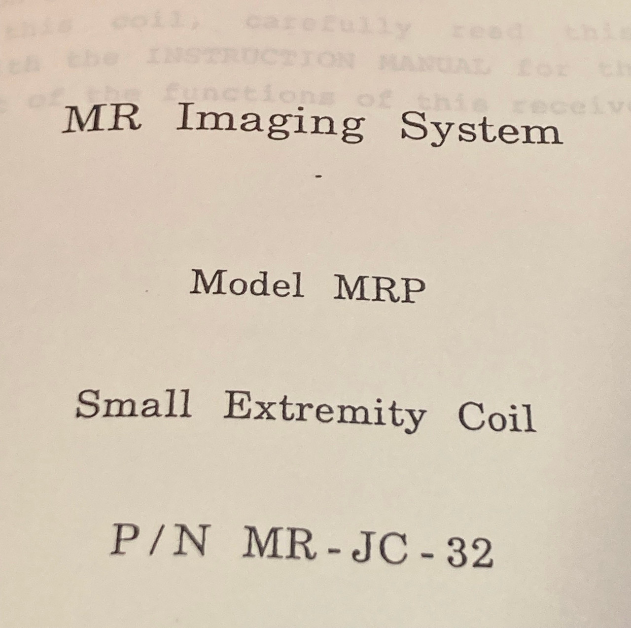 MRI Small Extremity Coil MRP MR-JC-32 Hitachi