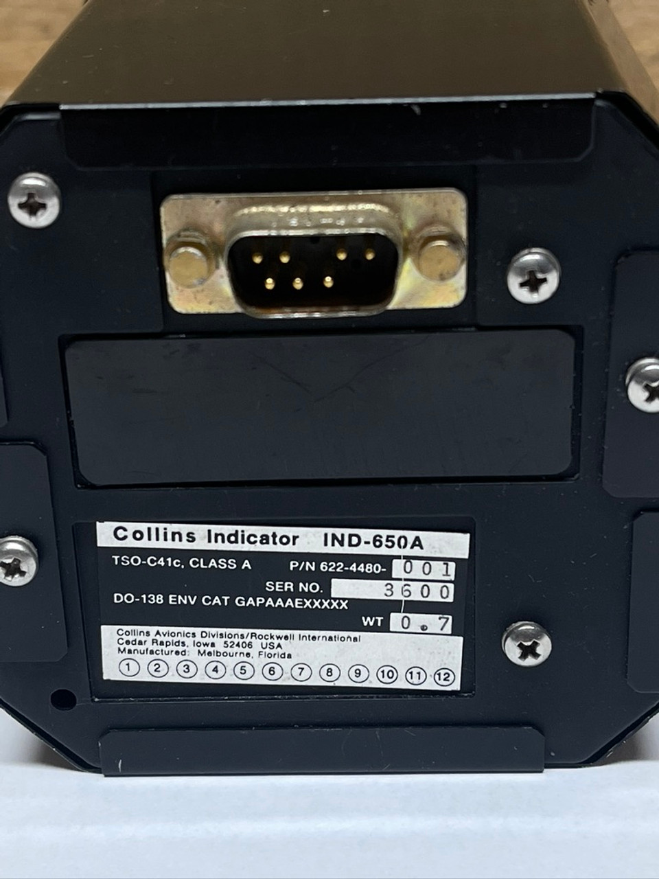 ADF Indicator IND-650A 622-4480-001 Collins Avionics