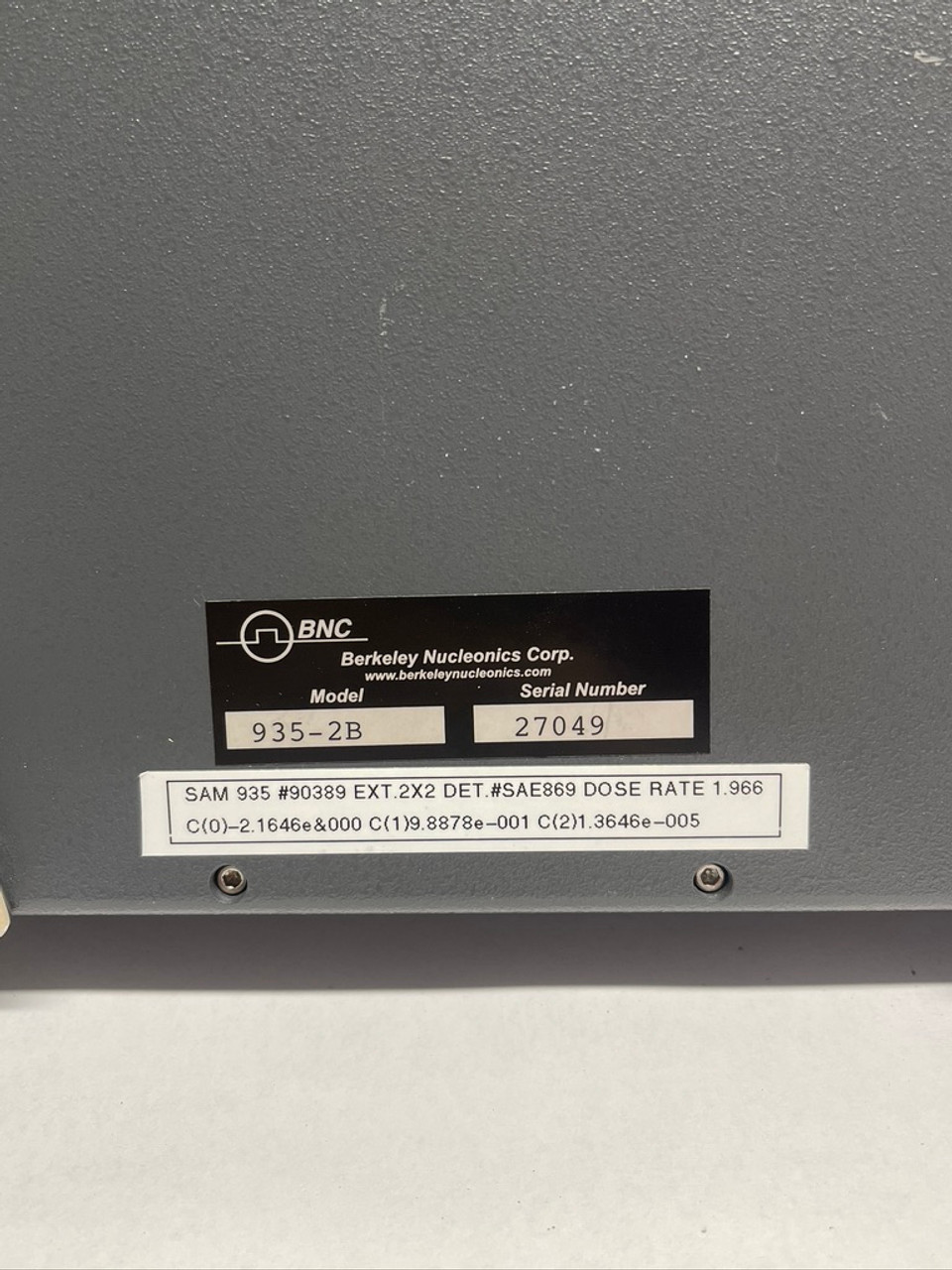 Portable Gamma Surveillance and Measurement System 935-2B BNC