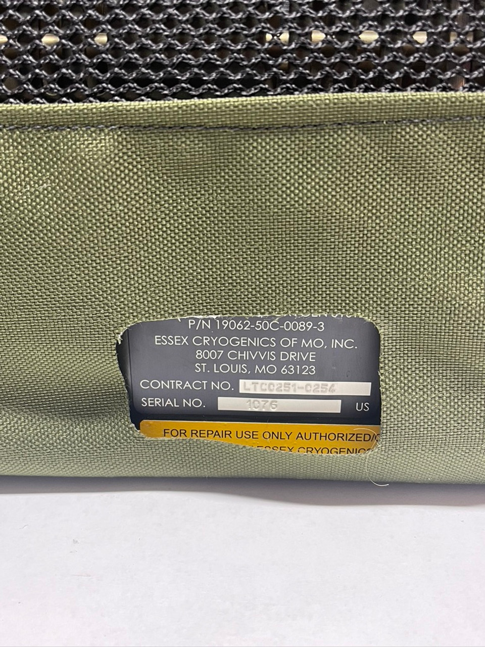 Backpack Oxygen System 50C-0089-3 Essex Cryogenics Bmos Lox