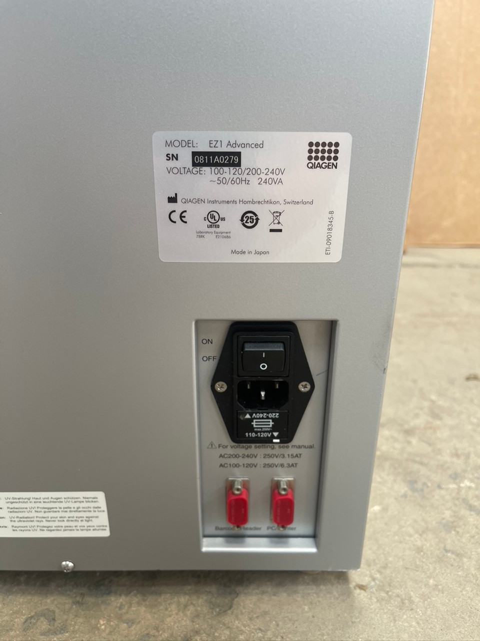 Qiagen EZ1 Advanced Automated DNA Extractor SN:0811A0279