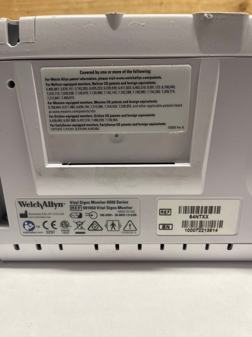 Vital Signs Monitor 6000 Series 64NTXX Welch Allyn TESTED
