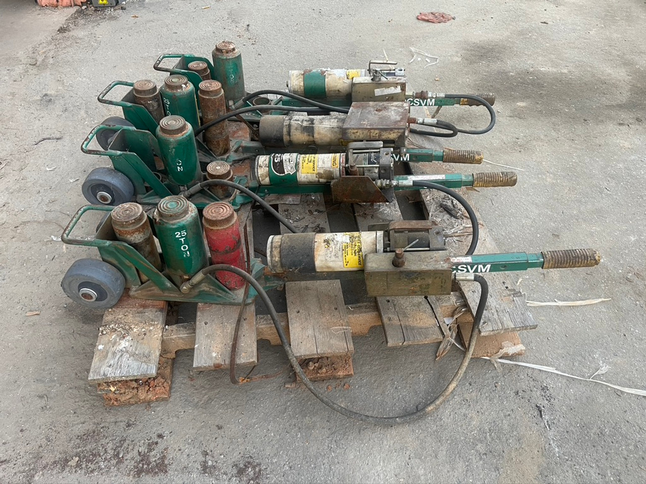 Lot of 4 Emerson Model 25 Axle Jack 25 Ton