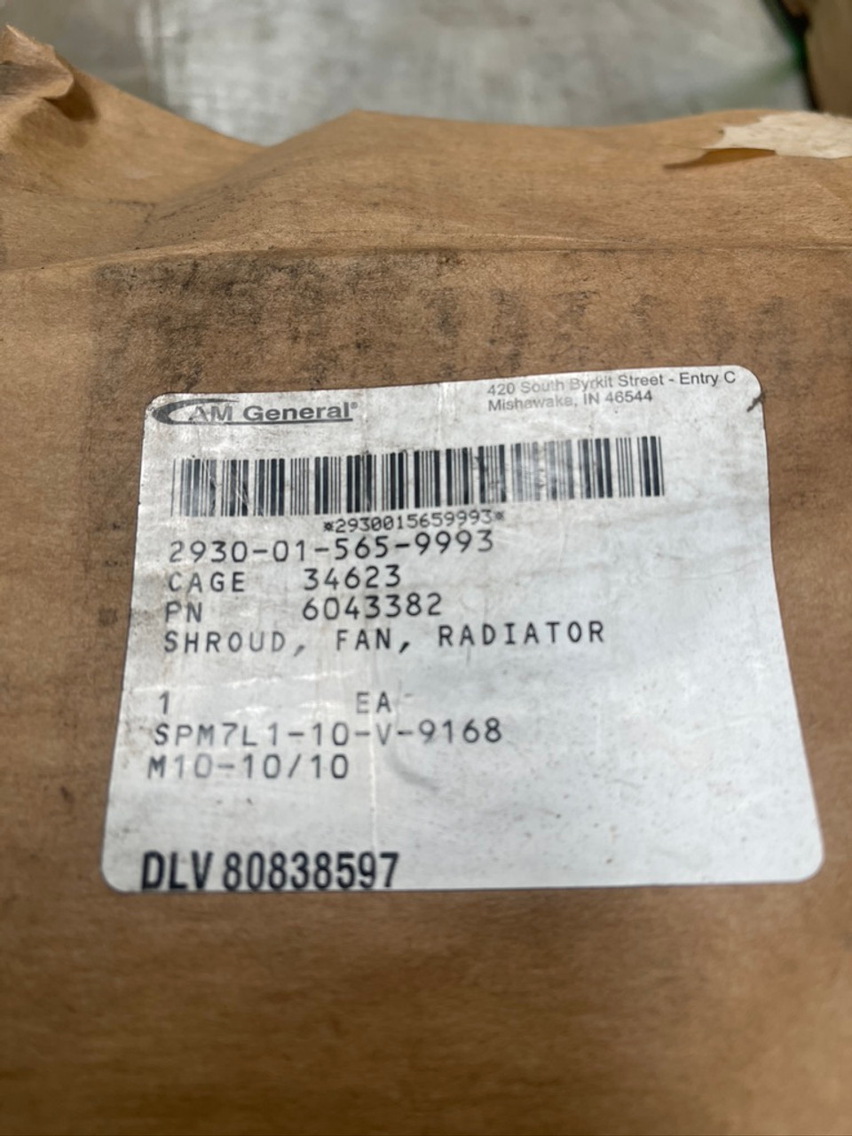 Radiator Fan Shroud 6043382 AM General Hmmwv