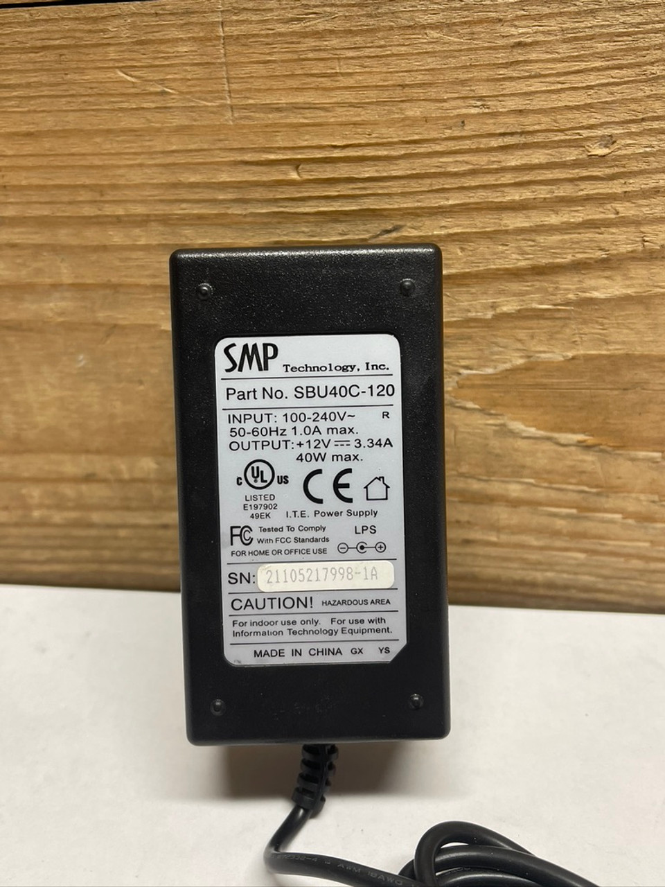 Adapter Power Supply Charger SBU40C-120 SMP Technologies