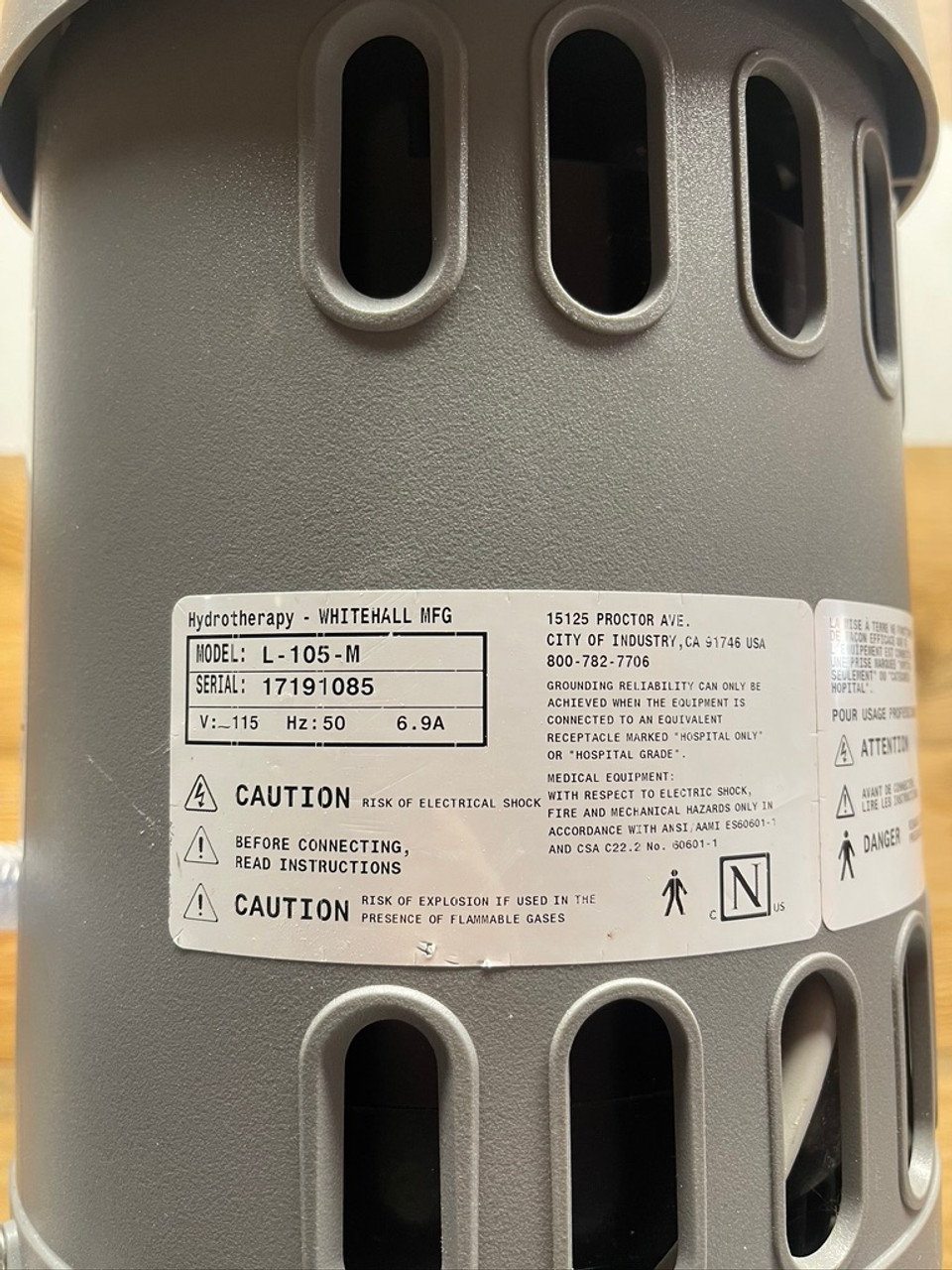 Whirlpool Hydrotherapy Mobile Turbine L-105-M WhiteHall Mobile Lo-Boy