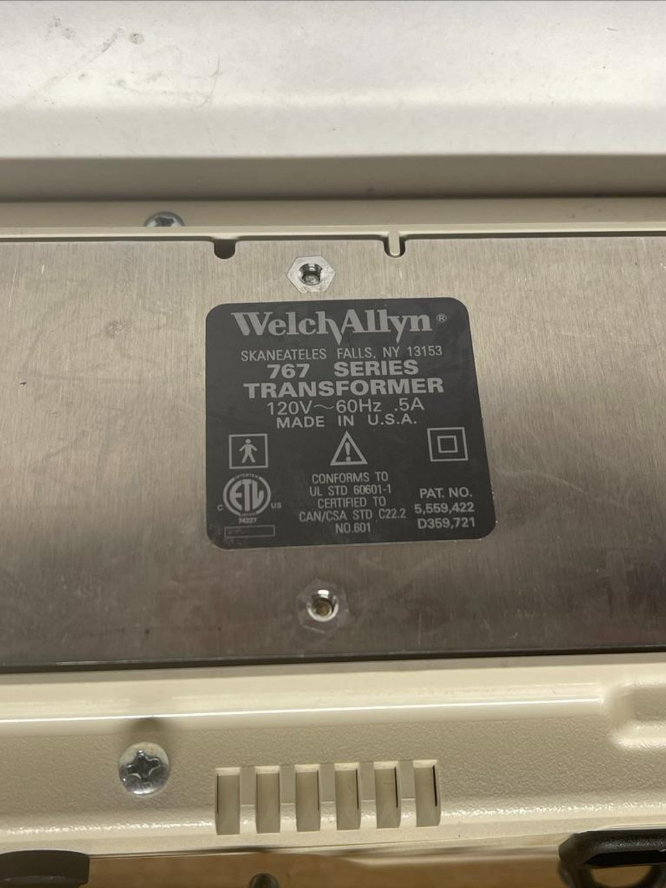 Welch Allyn 767 Series Wall Transformer