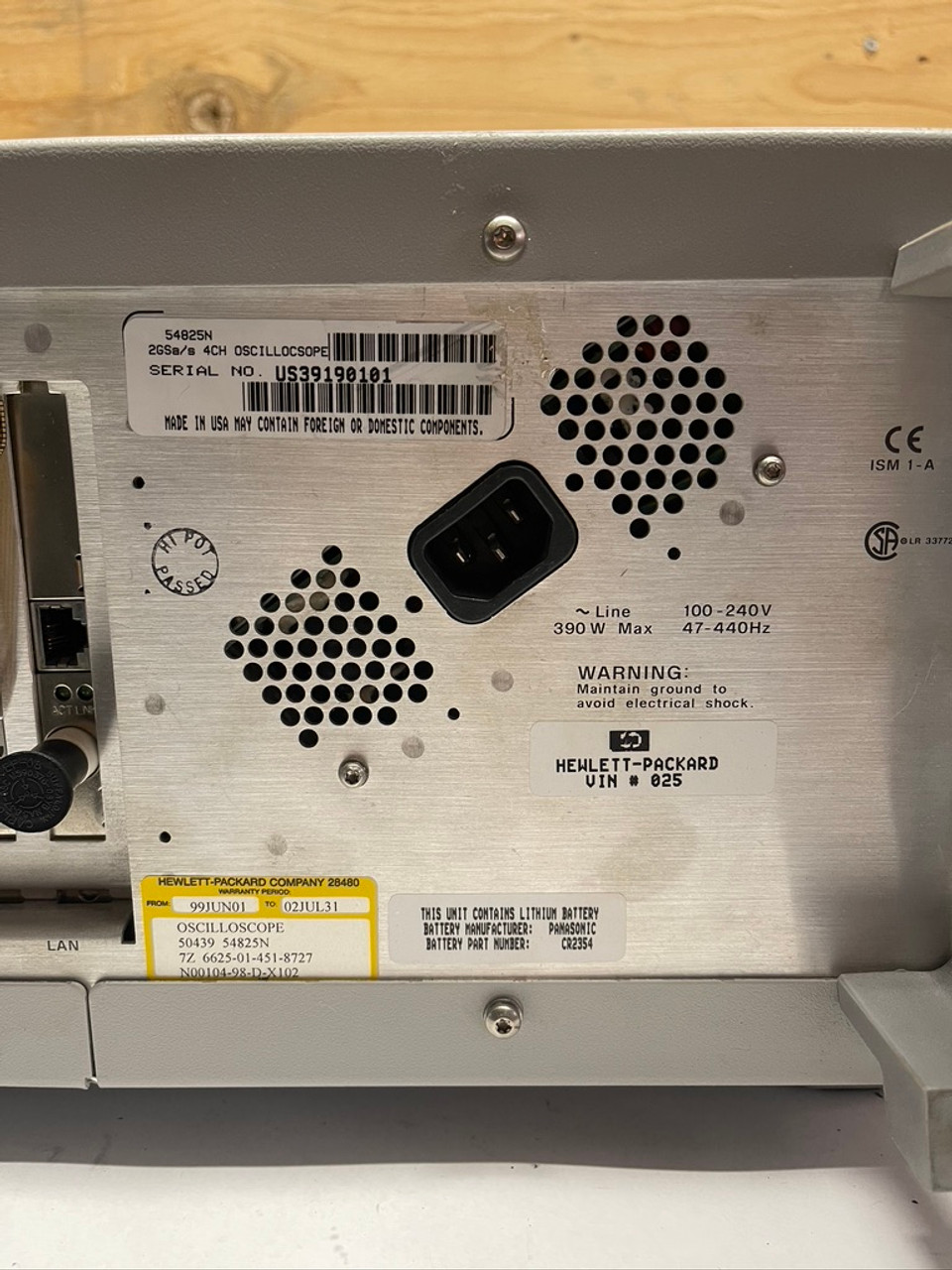 AGILENT 54825N Infiniium Oscilloscope 500MHZ 2GSa/s