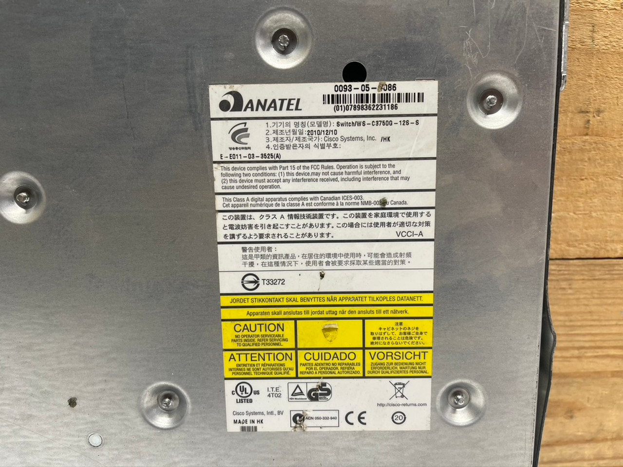 Catalyst 3750 Series Ethernet Switch WS-C3750G-12S-S Cisco Enhanced