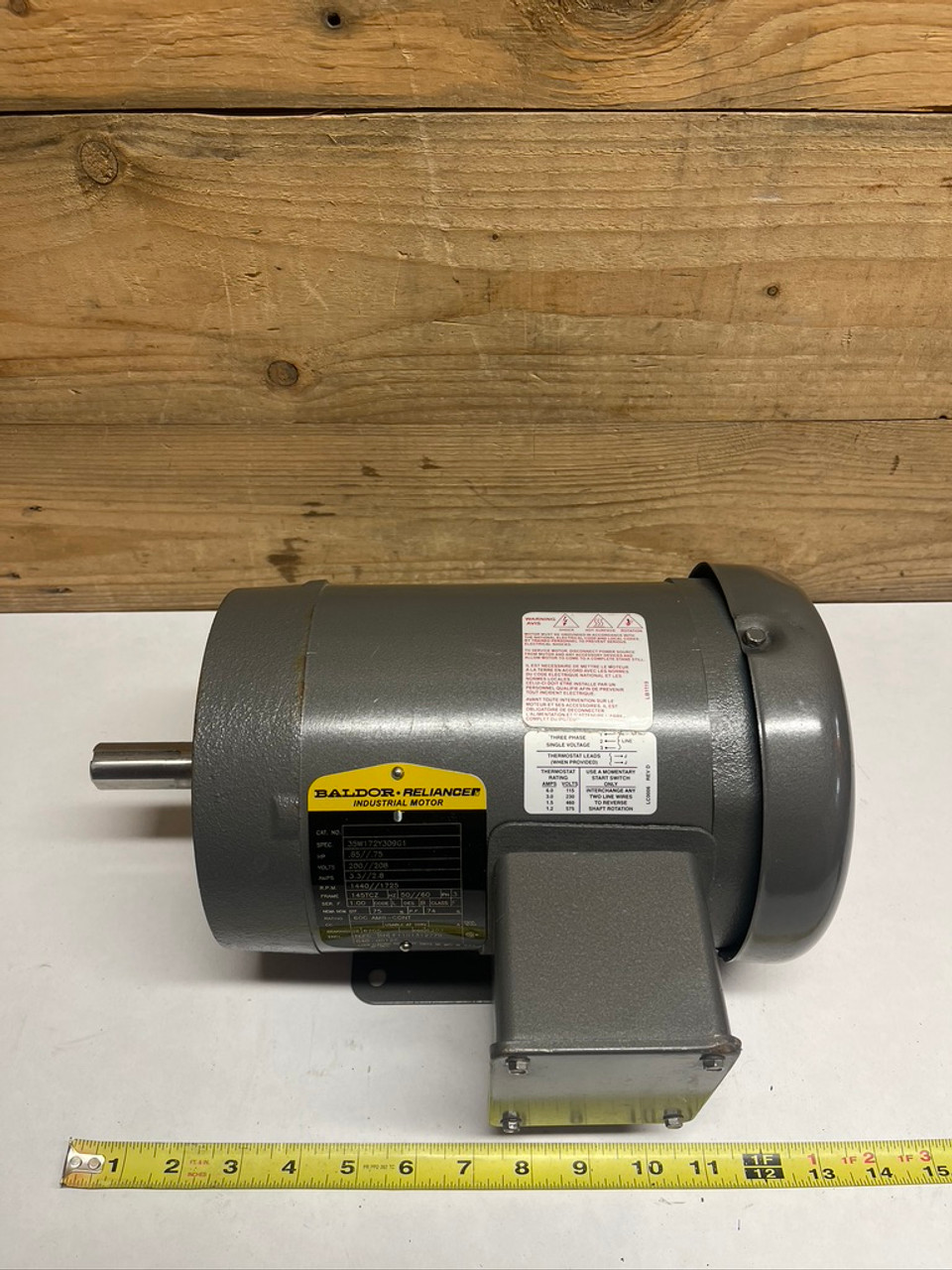 Industrial 3/4 HP Motor 35W172Y309G1 Baldor 3PH 200V