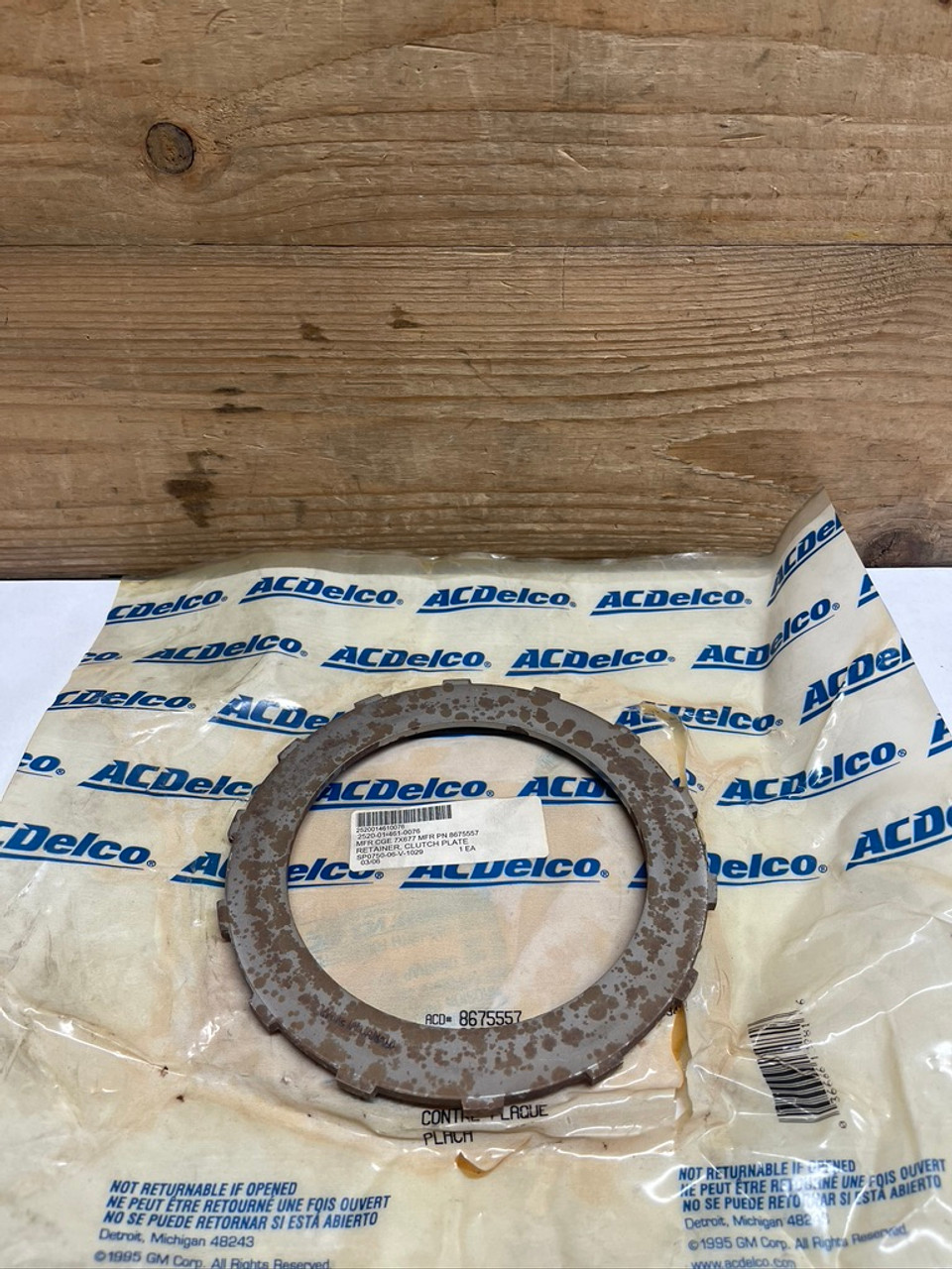 GM Automatic Transmission Clutch Plate Retainer 8675557 General Motors Hmmwv