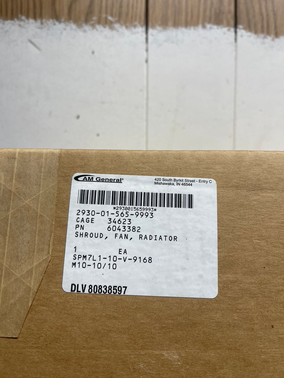 HMMWV 6043382 / 01-565-9993 RADIATOR FAN SHROUD LOWER HALF