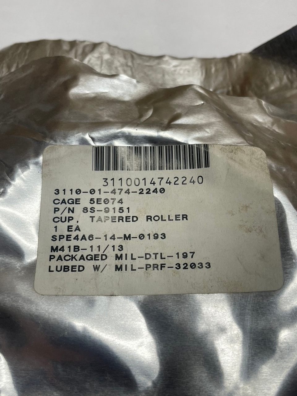 CAT 8S-9151 / 125.41mm Outer Diameter Cup Bearing Caterpillar