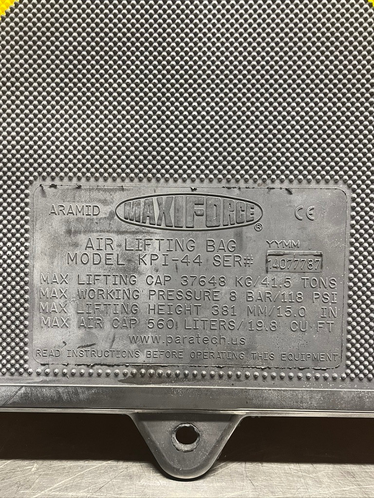 MaxiForce KPI-44 Air Lifting Bag Fire Rescue Paratech 41.5 Tons 15" Lift 28x28"