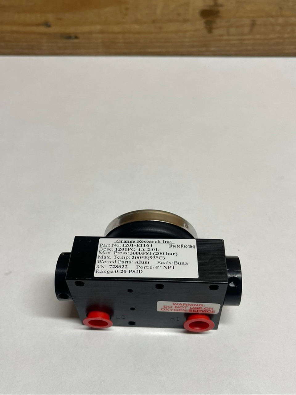 Pressure Indicator 1201PG-4A-2-OL-20 Orange Research Pressure Indicator 1201PG-4A-2-OL-20 Orange Research