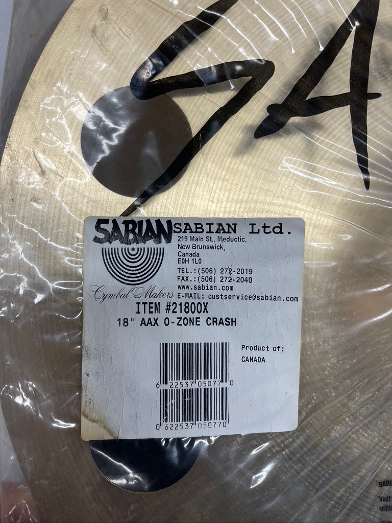 Sabian AAX O-Zone Crash Cymbal 18"/45 cm