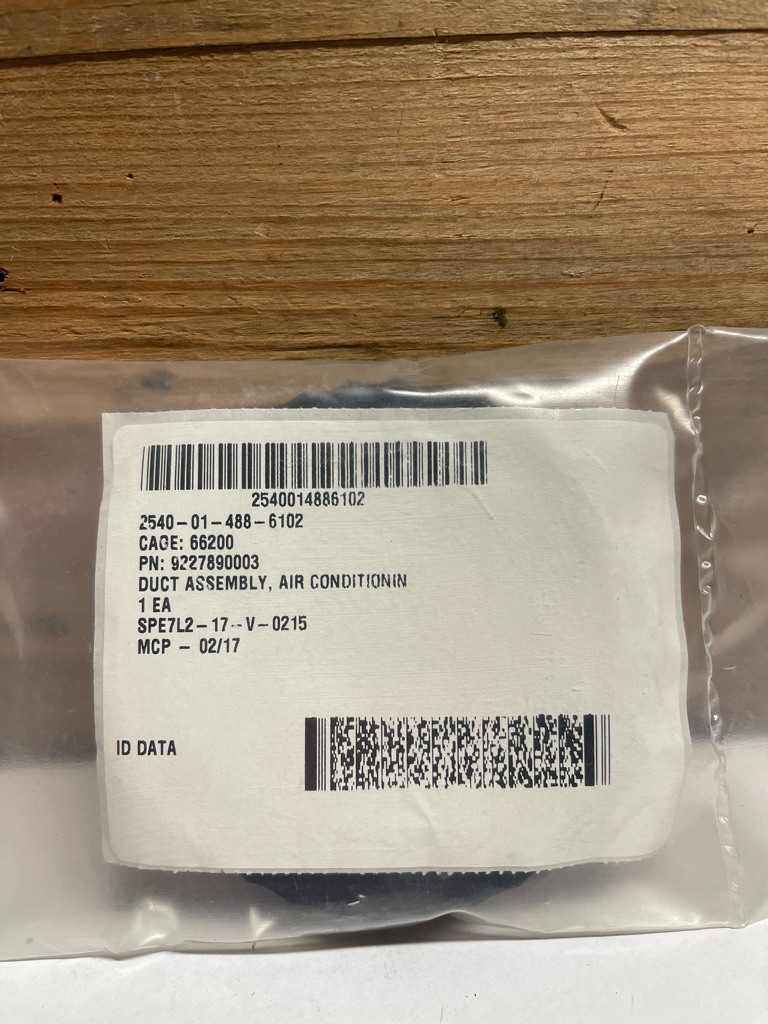 Kalmar 922789.0003 AC Air Conditioning Duct Assembly NSN 2540-01-488-6102