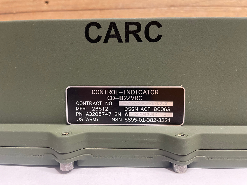 US Army CD-82/VRC Control Indicator A3205747 NSN 5895-01-382-3221 HMMWV SINCGARS
