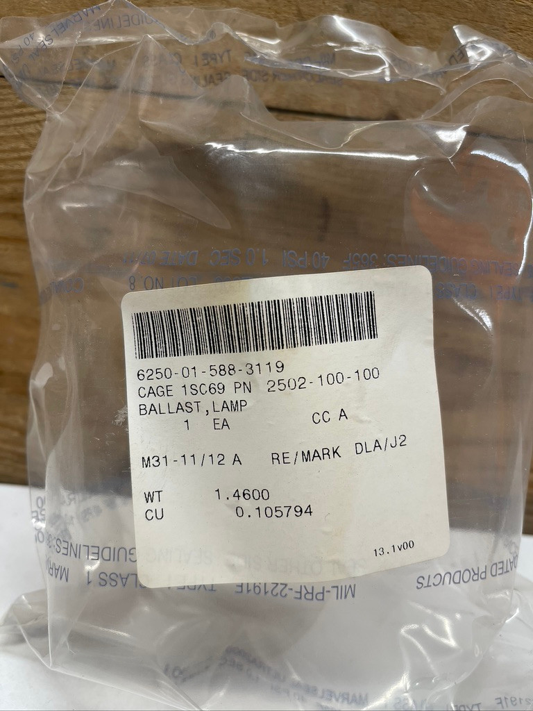 Ibis Tek 2502-100-100 Lamp Ballast NSN 6250-01-588-3119 NEW NOS Military
