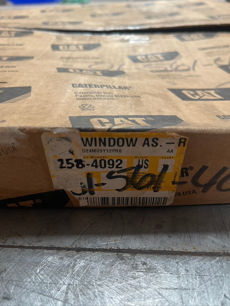 CAT 258-4092 OEM Cab Window Glass Caterpillar Equipment Replacement NOS
