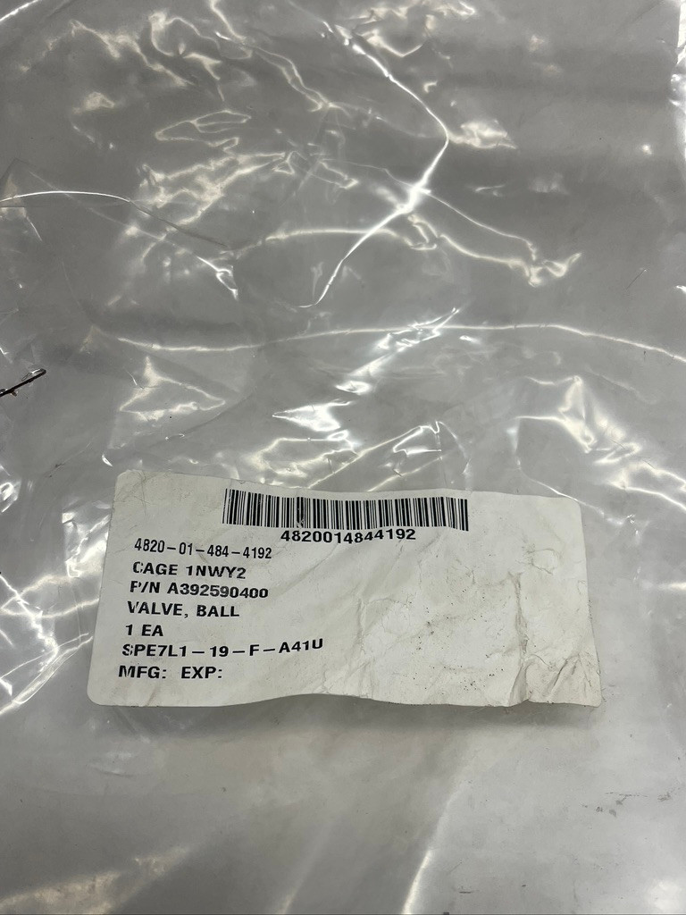 Kalmar A392590400 Ball Valve RT240 Rough Terrain Container Handler OEM NSN