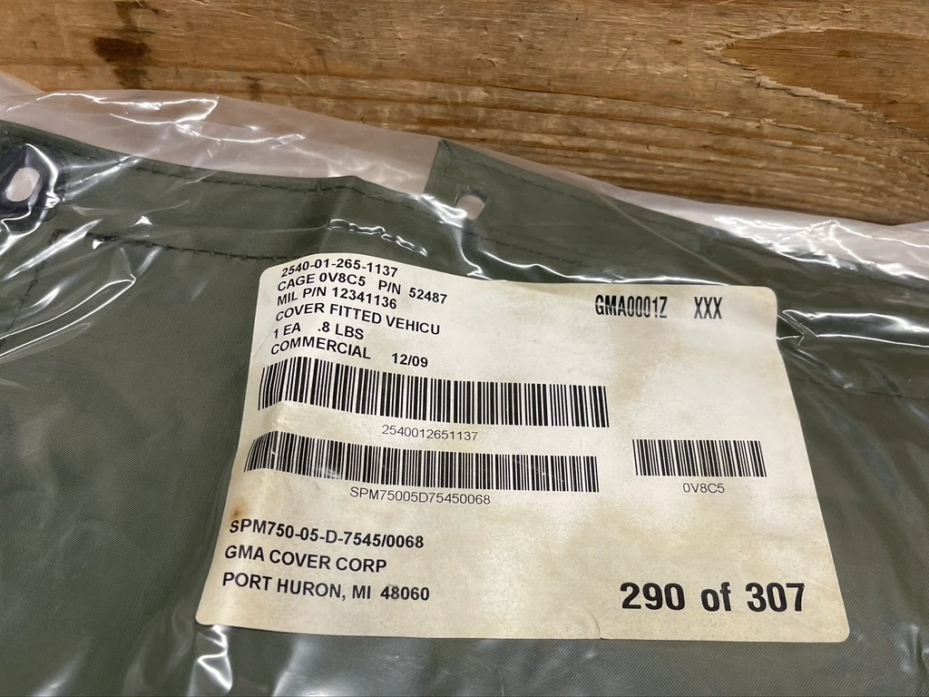 AM General 12341136 HMMWV Humvee Military Fitted Vehicle Body Cover OEM