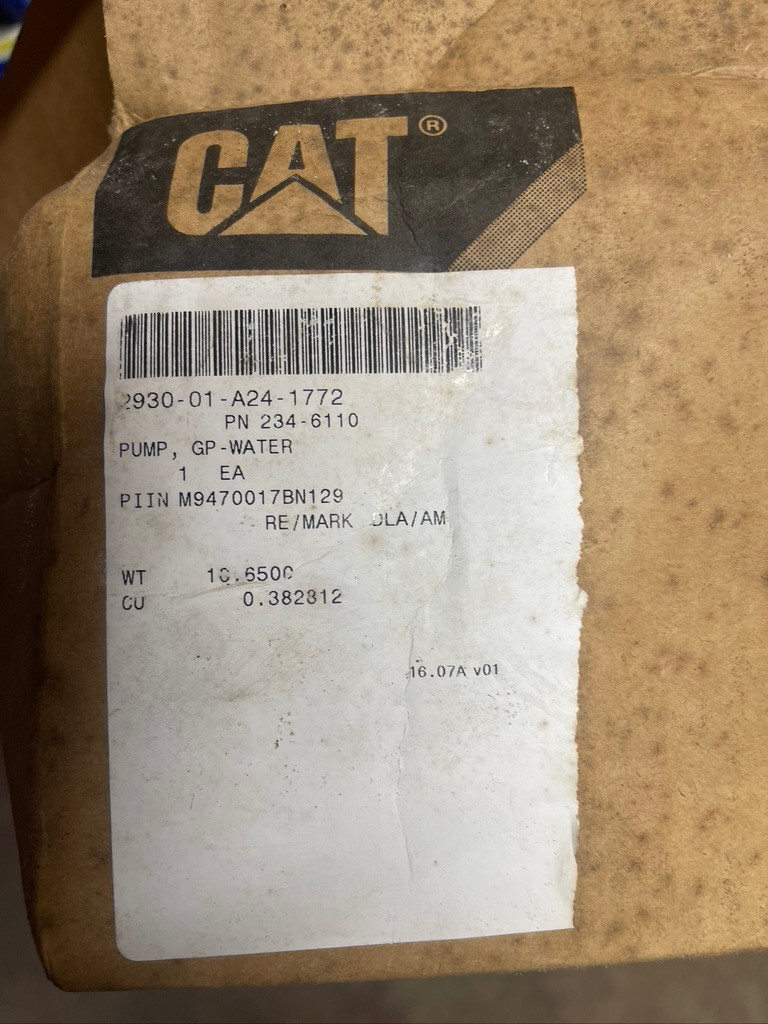 Caterpillar 234-6110 Water Pump Genuine CAT OEM Engine Cooling Pump