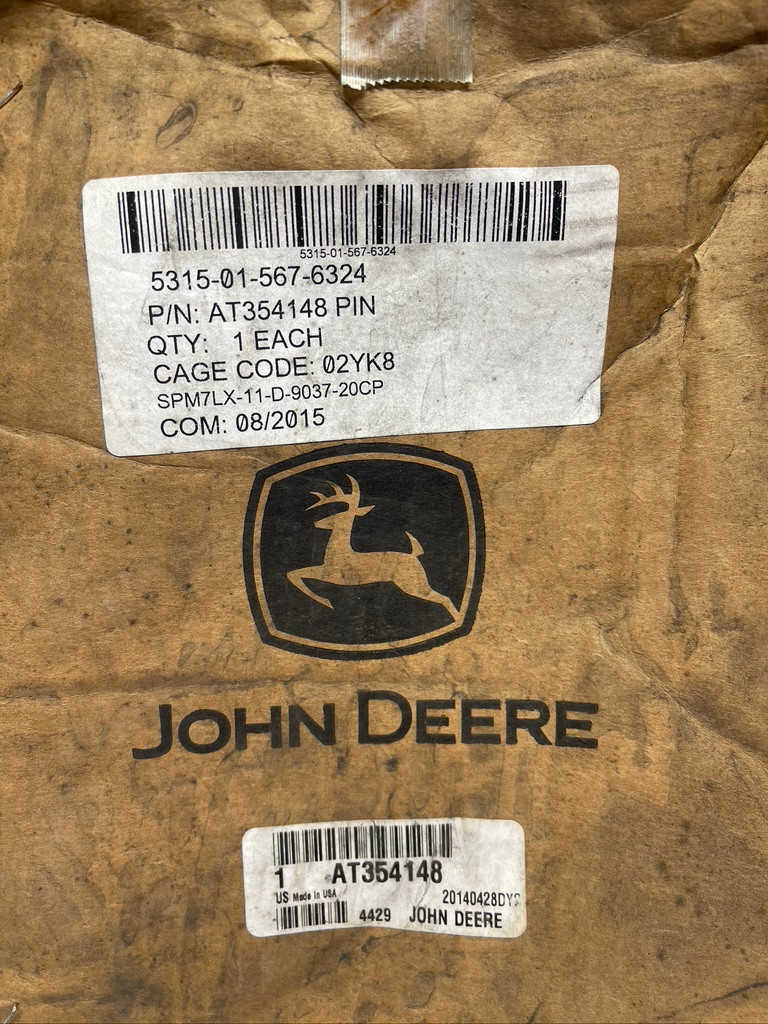 John Deere AT354148 Pivot Pin Straight Headed OEM Loader Backhoe Pin