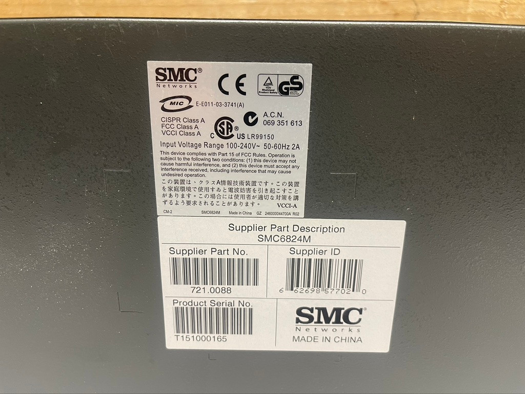 SMC SMC6824M TigerStack III 24-Port 10/100 Managed Ethernet Network Switch