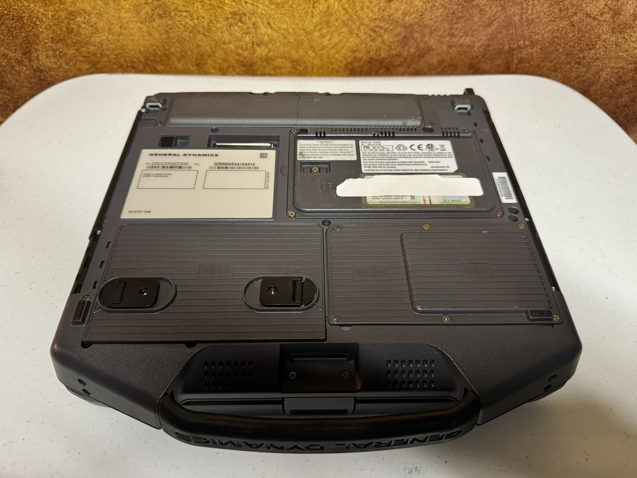 General Dynamics GD8000 Rugged Laptop Core 2 Duo 4GB 128GB SSD Windows 10