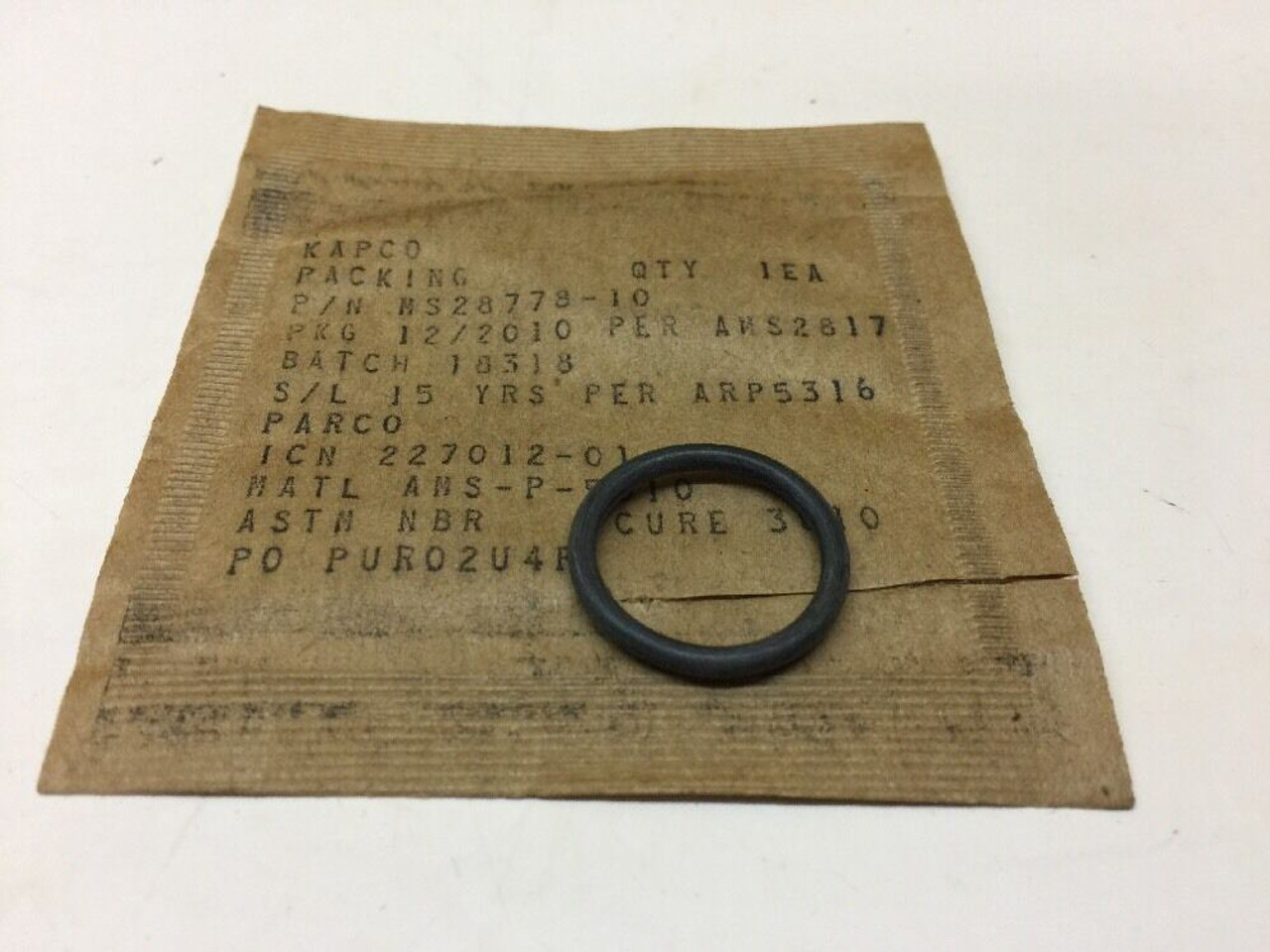 Preformed O-Ring MS28778-10 Parco Lot of 19