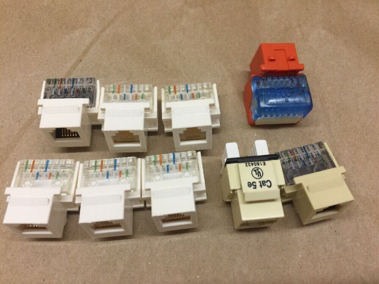 Cat5e Ethernet Connectors Plastic Connector/Port Lot of 13