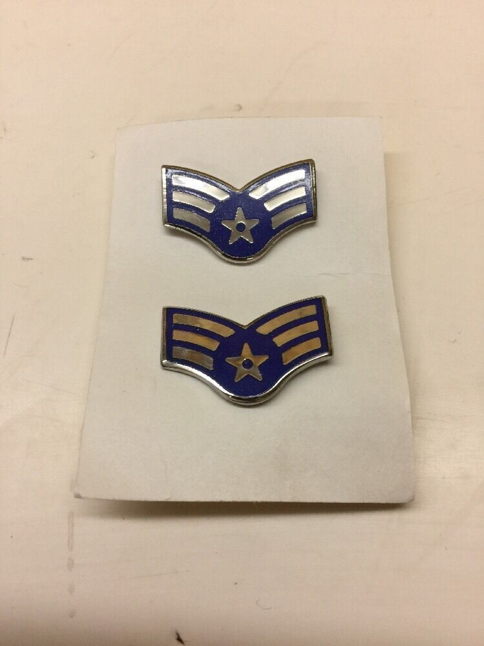 Enlisted Personnel Grade Insignia Airman Pins MIL-I-14639 Pair